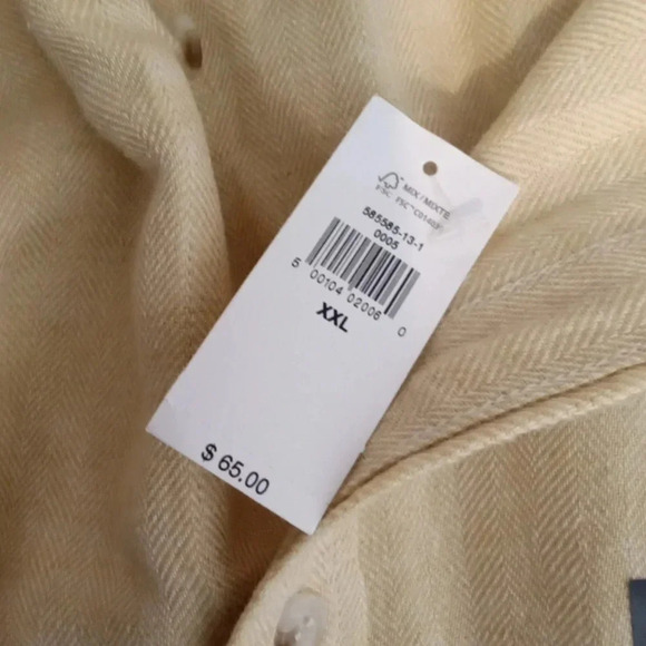 Banana Republic slim fit button up shirt linen blend short sleeve size XXLARGE m - Picture 5 of 7